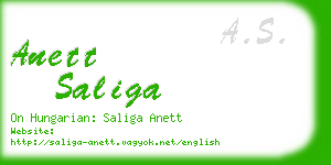 anett saliga business card